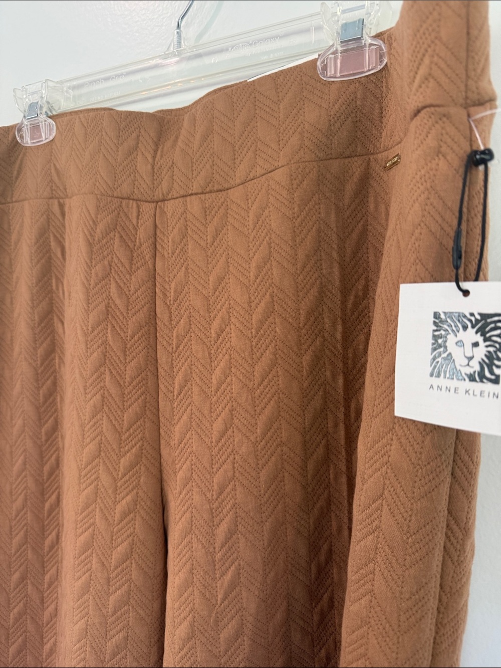 Anne Klein Camel Wide-Leg Pull On Trousers